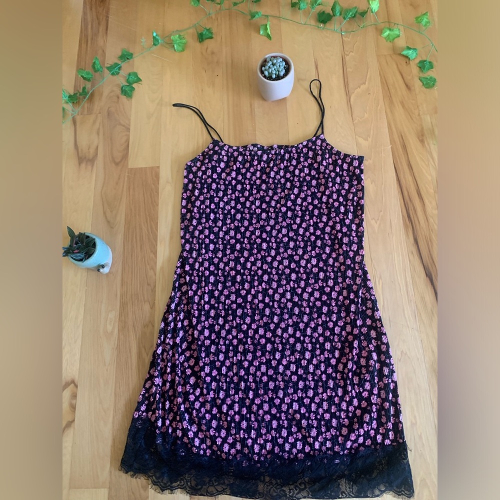 Top shop floral and lace dress